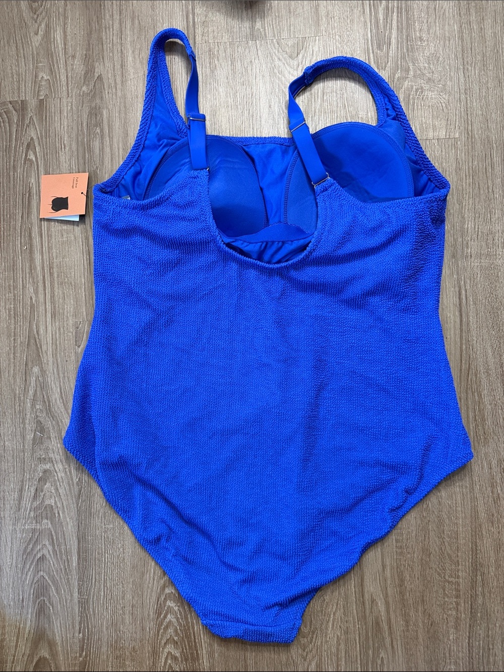 Shade & Shore Royal Blue Textured One-Piece Swimsuit - Picture 4 of 4